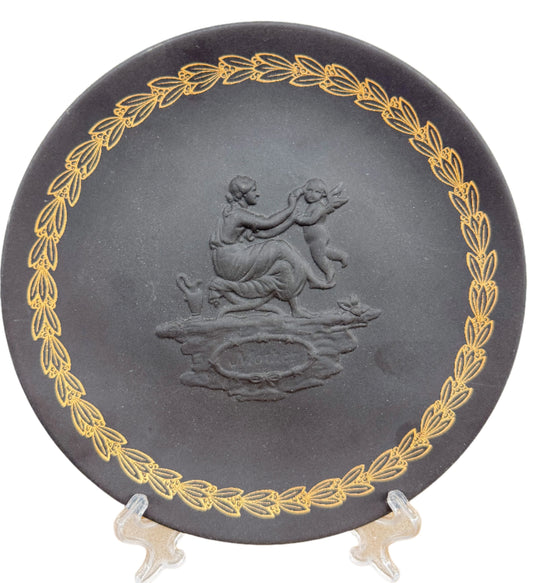 Black + Gold Wedgwood "Mother" Plate