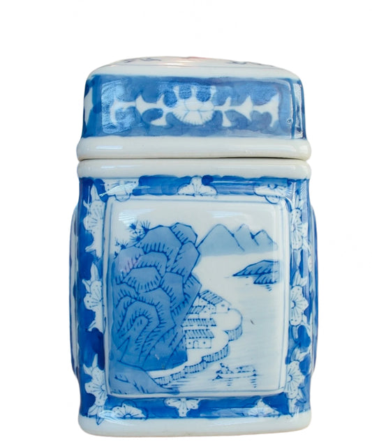 Blue and White Tea Caddy