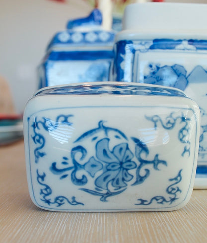 Blue and White Tea Caddy