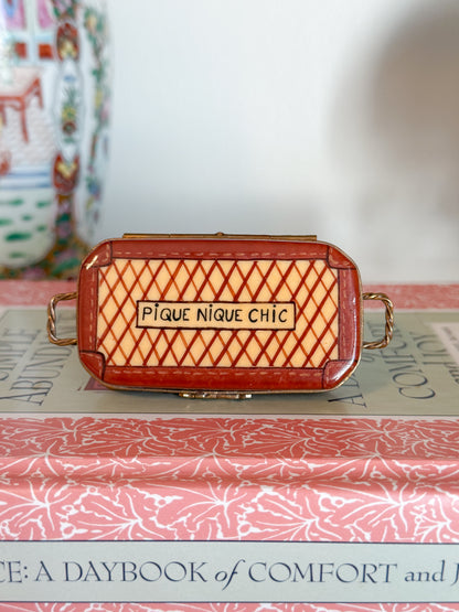 Vintage Pique Nique Chic Limoges Trinket Box