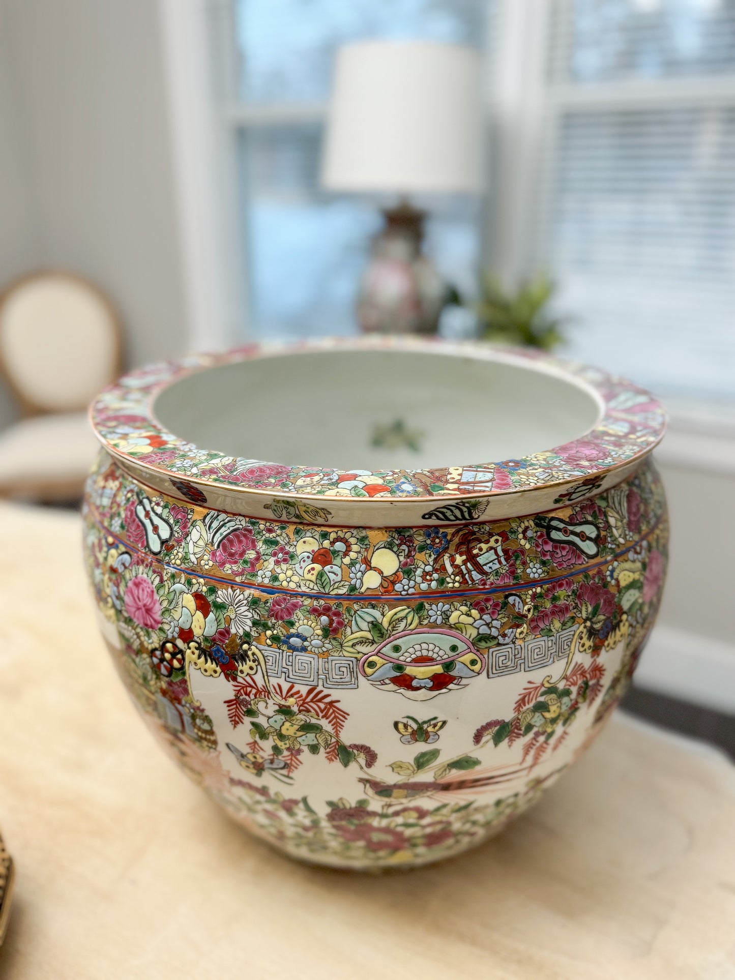 Vintage Rose Famille Fishbowl