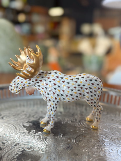 Extremely Rare Tricolor Herend Moose