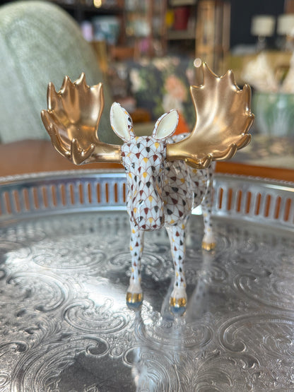 Extremely Rare Tricolor Herend Moose