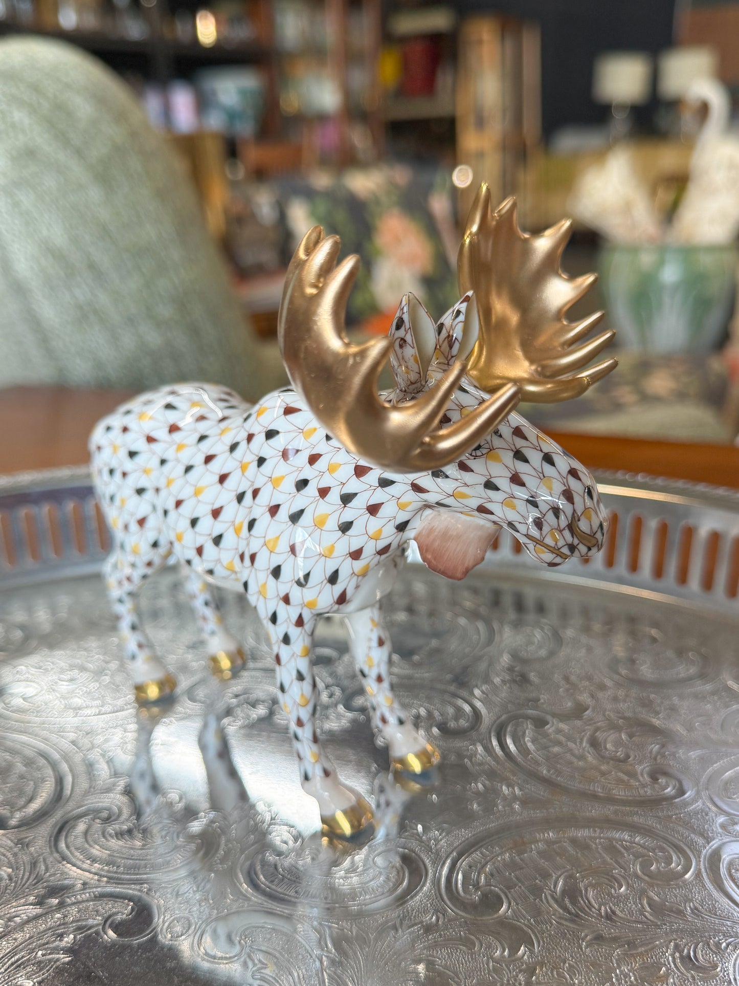 Extremely Rare Tricolor Herend Moose